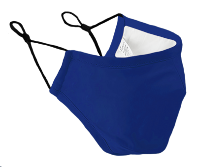Muster Maske mit Softgummi Oberschlaufe 3-lagig blau